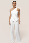 Ivory Asymmetric Scarf Top