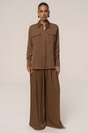 Brown Misty Button Up