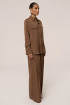 Brown Misty Button Up