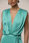 Aqua Amalia Satin Maxi Dress