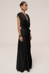 Black Amalia Satin Maxi Dress