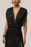 Black Amalia Satin Maxi Dress