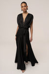 Black Amalia Satin Maxi Dress