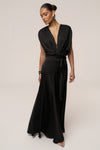Black Amalia Satin Maxi Dress