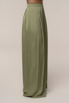 Olive Clara Wide Leg Pleated Trousers