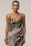 Brown Zebra Print Infinite Journey Maxi Dress