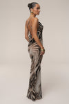 Brown Zebra Print Infinite Journey Maxi Dress