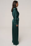 Emerald Island Ease Collared Satin Top