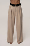 Stone/Black Command Pleat Trouser