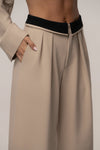 Stone/Black Command Pleat Trouser