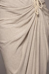 Natural Noelia Linen Slit Skirt