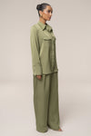 Olive Misty Button Up