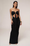 Black Atlantis Drape Maxi Dress