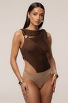 Bronze Luminous Metallic Bodysuit