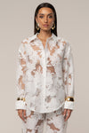Ivory Organza Floral Blouse