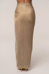 Gold Noelia Metallic Slit Skirt