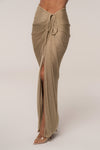 Gold Noelia Metallic Slit Skirt