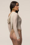 Ivory Textured One Shoulder Bodysuit