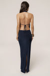 Navy Dawn Draped Maxi Dress