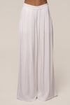 Ivory Clara Wide Leg Pleated Trousers