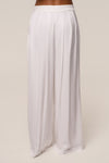 Ivory Clara Wide Leg Pleated Trousers