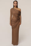 Bronze Opulent Metallic Maxi Skirt