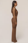 Bronze Opulent Metallic Maxi Skirt