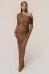 Bronze Opulent Metallic Maxi Skirt