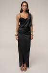 Black Draped Radiance Maxi Dress