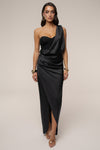 Black Draped Radiance Maxi Dress