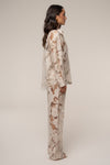 Beige Organza Floral Pant