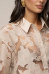 Beige Organza Floral Blouse