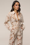 Beige Organza Floral Blouse
