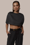 Black Main Event Crop Top