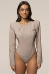 Heather Beige Power Move Bodysuit