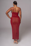 Red Alari One Shoulder Maxi Dress