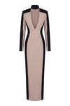 Stone/Black Opening Night Contrast Maxi Dress