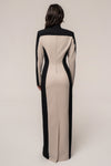 Stone/Black Opening Night Contrast Maxi Dress