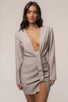 PRE-ORDER Taupe Own the Room Mini Dress