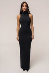 Black Classic Turtleneck Maxi Dress