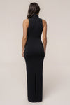 Black Classic Turtleneck Maxi Dress