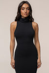 Black Classic Turtleneck Maxi Dress