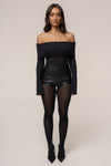 Black Front Row PU Leather Short