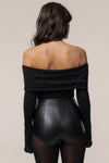 Black Soft Touch Knit Crop Top