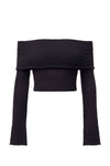 Black Soft Touch Knit Crop Top