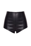 Black Front Row PU Leather Short