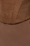Pecan Hourglass Suede Maxi Dress