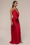 Red Delmara Cowl Maxi Dress