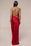 Red Delmara Cowl Maxi Dress