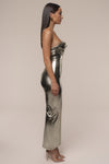 Light Gold Visions Of You Midi Dress
